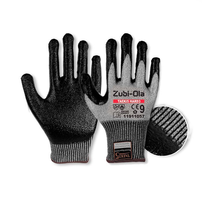 GUANTES HARD 3 EN FIBRA TAEKI 5 RECUBIERTO EN NITRILO