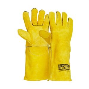 GUANTE SOLDADOR AMARILLO DE 16" CON HILO KEVLAR