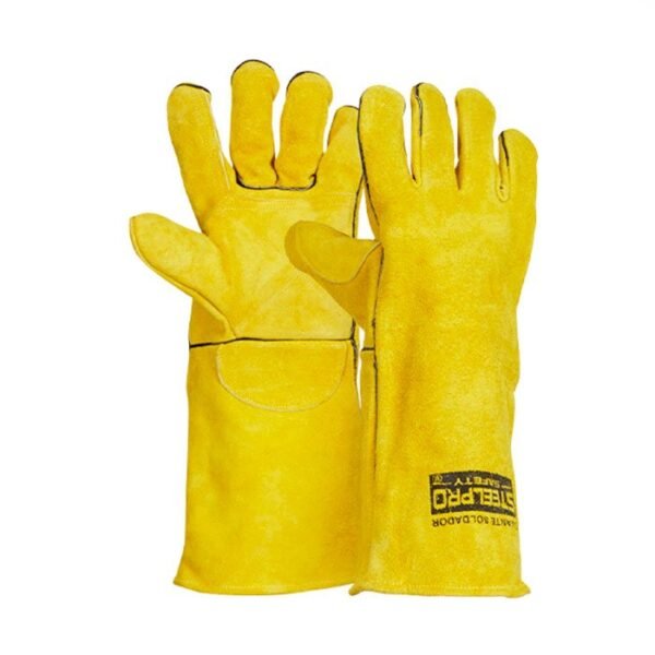 GUANTE SOLDADOR AMARILLO DE 16" CON HILO KEVLAR